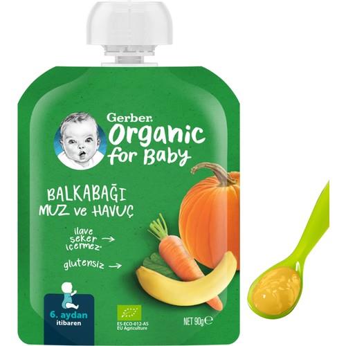 Gerber Organik Muzlu Havuçlu Bal Kabağı Püresi 90 gr