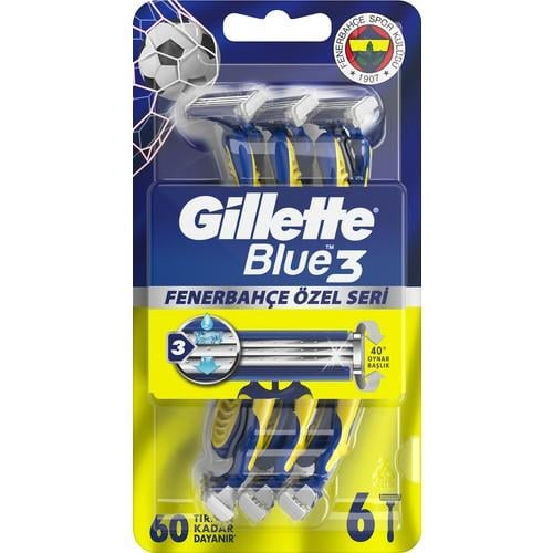 Gillette Blue3 Kullan At Tıraş Bıçağı Fenerbahçe Taraftar Paketi 6lı