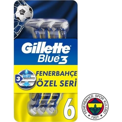 Gillette Blue3 Kullan At Tıraş Bıçağı Fenerbahçe Taraftar Paketi 6lı