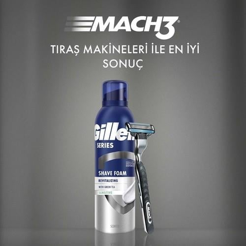 Gillette Canlandırıcı Tıraş Köpüğü 200 ml Erkekler İçin Hassas Cilt Dostu Koruma
