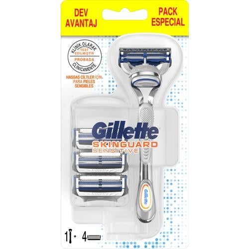 Gillette Skinguard Tıraş Makinesi + 4lü Yedek Tıraş Bıçağı