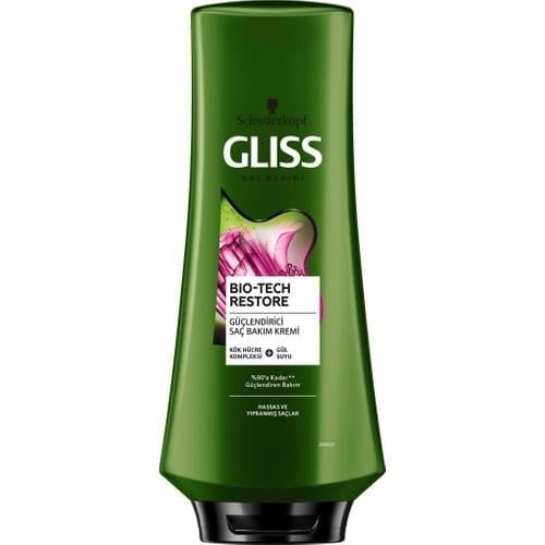 Gliss Bio-Tech Restore Güçlendirici Saç Bakım Kremi - Kök Hücre Kompleksi ve Gül Suyu ile 360 ml