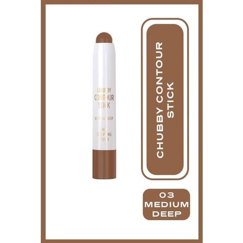 Golden Rose Chubby Kontür Stick No:03 Medium Deep – E Vitaminli, Vegan, Mat-Saten Kremsi Doku, Tüm Cilt Tiplerine Uygun