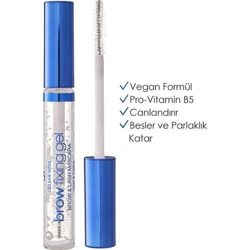 Golden Rose Şeffaf Kaş ve Kirpik Sabitleyici Maskara 9 ml – Özel Fırça ile Doğal ve Uzun Süre Besleyici Etki