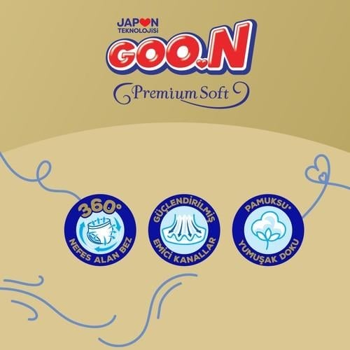 Goo.N Premium Soft 2 Numara Süper Yumuşak Bant Bebek Bezi - 46 Adet