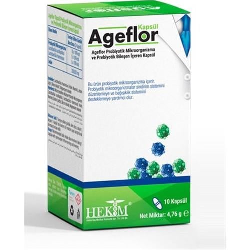 HEKİM Ageflor Kapsül Probiyotik Mikroorganizma & Prebiyotik Bileşen İçeren Kapsül