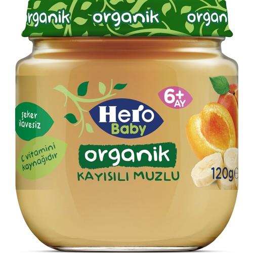 Hero Baby Organik Kayısı Muz Püresi Kavanoz Mama 120g
