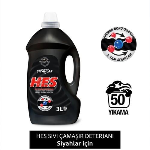 Hes Sıvı Çamaşır Deterjanı Siyahlar 3 Lt