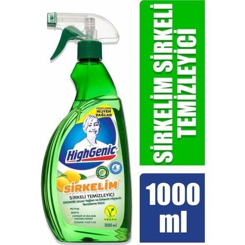 HighGenic Sirkelim Sirkeli Temizleyici ( Organik Limon Esanslı ) 1000 ml