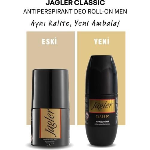 Jagler Classic Erkek Roll-on Deodorant 50 ml – Limon, Gül ve Misk Aromalı, Pudrasız ve Ferahlatıcı Formül