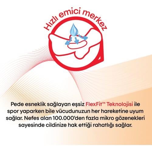 Kotex Active Uzun Ped 18li Flexfit Teknolojisi ile Spor Yaparken Rahatlık Sağlar