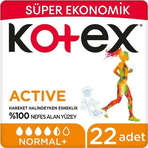 Kotex Hijyenik Ped Active Normal Süper Ekonomik 22li
