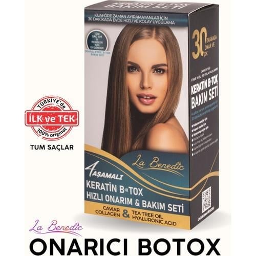 La Benedic Açık Saçlar İçin Keratin Brezilya Düzleştirici Onarım ve Bakım 4lü Hediye Kutulu Set