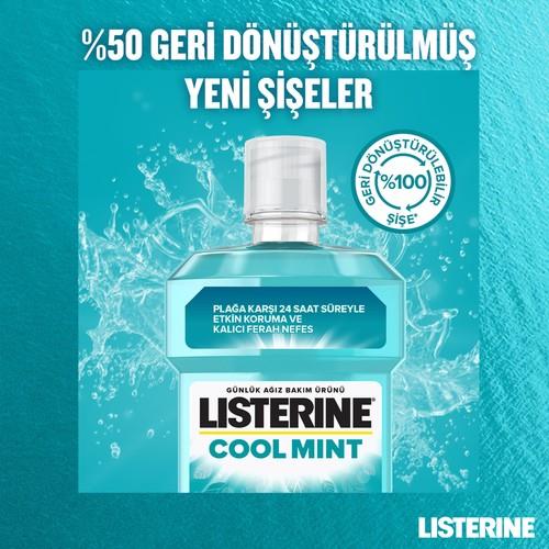 Listerine Cool Mint Ağız Bakım Suyu 250 ml – Plak ve Koku Karşıtı, Nane Aromalı, 24 Saat Etkili Ferah Nefes