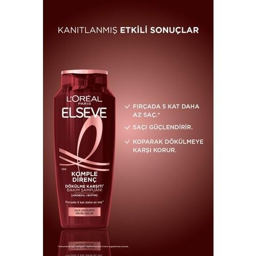 LOréal Paris Elseve Güçlendirici Şampuan - Koparak Dökülmeye Karşı Aminexil ve Biotin İçerir, 300 ml, Bitkisel Formül, Paraben İçermez