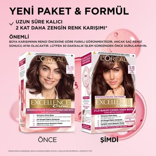 LOréal Paris Excellence Creme Saç Boyası - 5.15  Efsanevi Türk Kahvesi