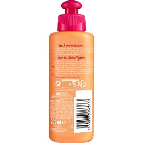 LOreal Paris Elseve Dream Long Isıya Dayanıklı Saç Bakım Kremi – Hint Yağı ve Bitkisel Keratin ile Kırık Uç Onarımı, Günlük Kullanıma Uygun