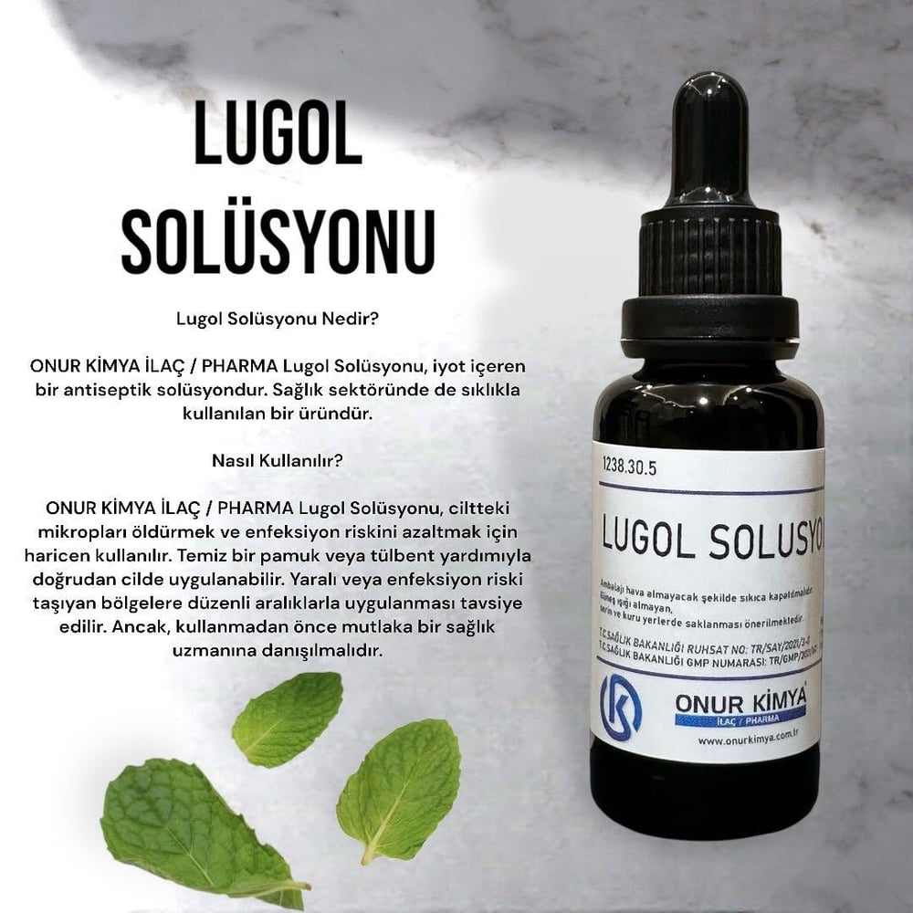 Lugol Solüsyonu %2 Lik / 20 ml / Damlalıklı / Iyot Çözeltisi