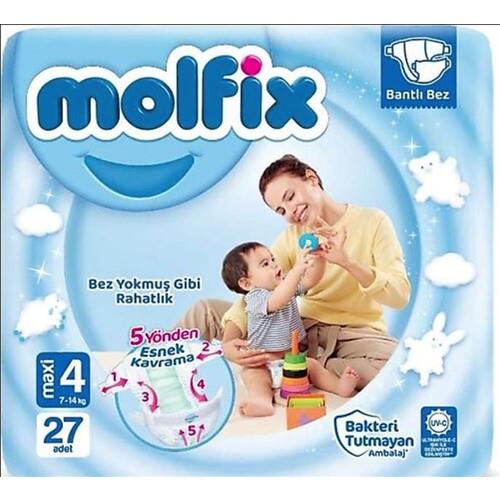 Molfix Bebek Bezi 3D 4 Beden Maxi 7-14 Kg 27li Jumbo