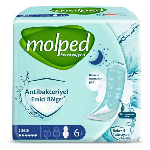 Molped Extra Hijyen Antibakteriyel Ped Tekli Gece 6'lı