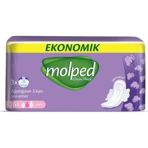 Molped Kalın Ped Klasik Uzun Ekonomik 16 Adet