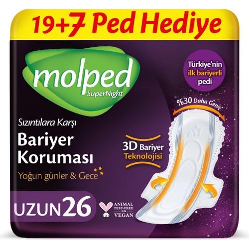 Molped Supernight Hijyenik Ped Gece 26 Adet Uzun
