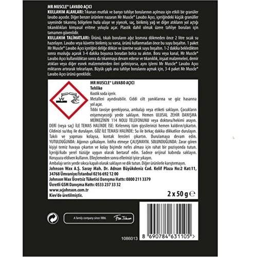 Mr Muscle Granül Lavabo Açıcı 2li Paket 2X50G