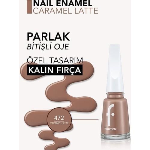Nail Enamel Yoğun Renk Veren Uzun Süre Kalıcı Parlak Oje (472 Caramel Latte) 8682536036221