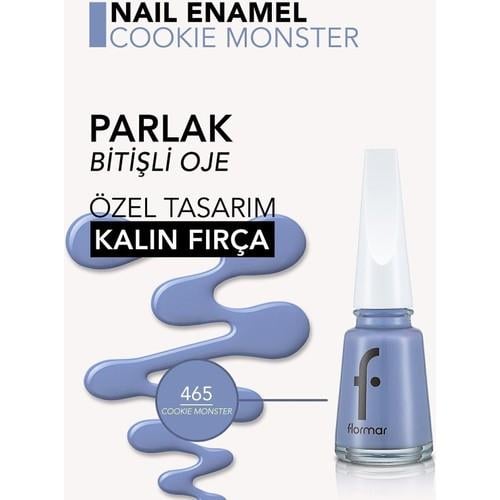 Nail Enamel Yoğun Renk Veren Uzun Süre Kalıcı Parlak Oje (465 Cookie Monster) 8682536036191
