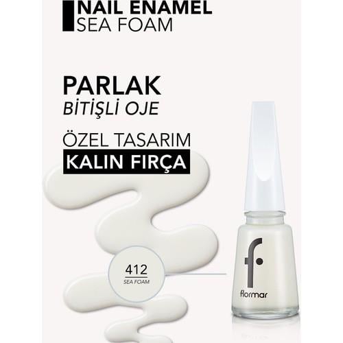 Nail Enamel Yoğun Renk Veren Uzun Süre Kalıcı Parlak Oje (412 Sea Foam) 8682536036023
