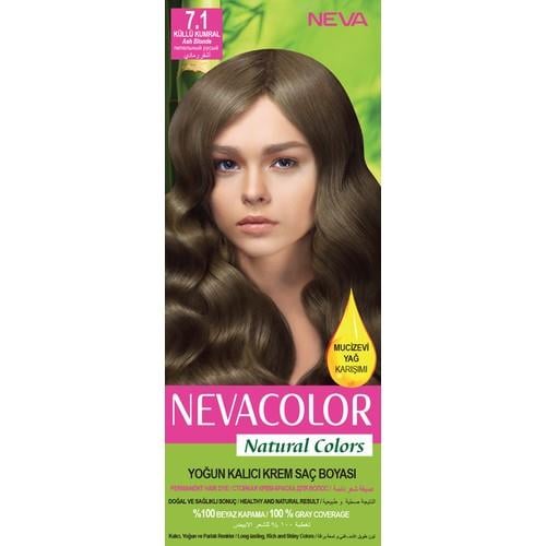 Nevacolor Natural Colors 7.1 Küllü Kumral - Kalıcı Krem Saç Boyası Seti