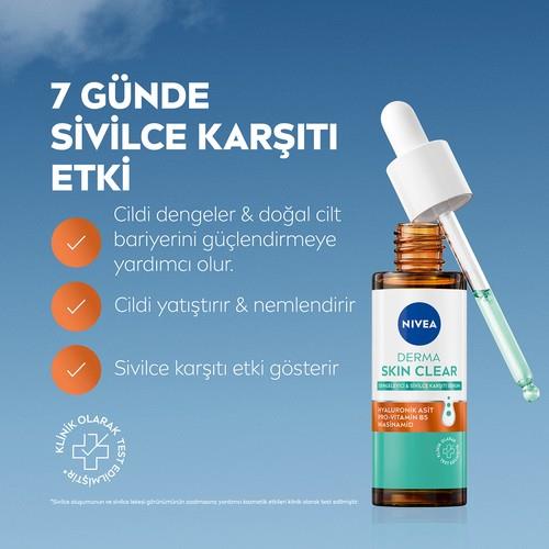 Nivea  Derma Skin Clear Serum - Niasinamid Hyaluronik Asit Yağlı Cilt 30 ml