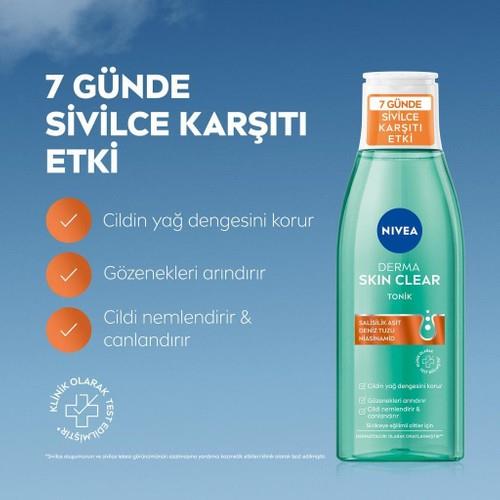 Nıvea Derma Skin Clear Yüz Temizleme Tonik 200Ml, Karma Ve Yağlı Ciltler