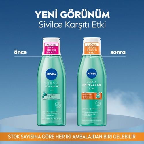 Nıvea Derma Skin Clear Yüz Temizleme Tonik 200Ml, Karma Ve Yağlı Ciltler