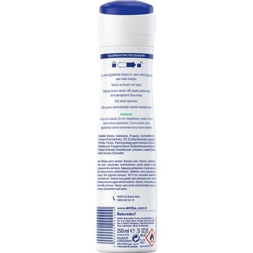 NIVEA Kadın Sprey Deodorant Black&White Fresh Invisible 150ml48 Saat Anti-perspirant Koruma