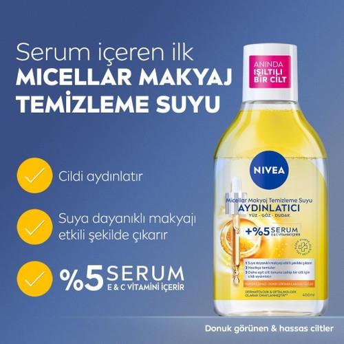 Nivea Makyaj Temizleme Suyu - Normal ve Hassas Ciltler için Besleyici Etki, C Vitamini ile Zenginleştirilmiştir, 400 ml