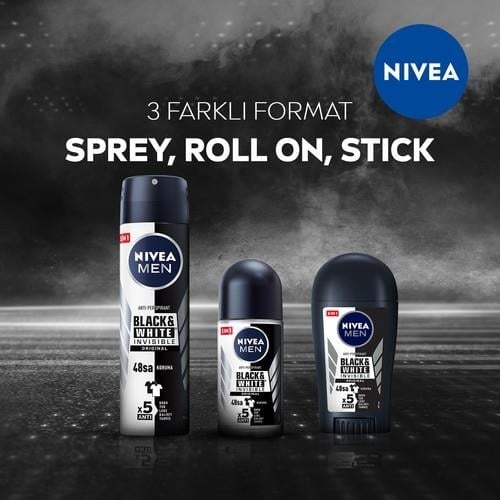 NIVEA Men Erkek Roll-on Deodorant Black&White Invisible Original 50ml