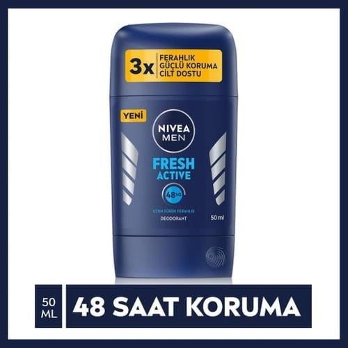 Nivea Men Erkek Stick Deodorant Fresh Active 50 ml Ter ve Ter Kokusuna Karşı 48 Saat Deodorant Koruması