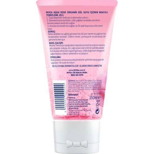 NIVEA Micellair Organik Gül Suyu İçeren Makyaj Temizleme Jeli 150 ml;Dudak ve Yüz için