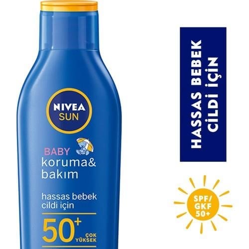 Nivea Sun Bebek Güneş Losyonu SPF 50+ Hassas Ciltler İçin 200 ml Suya Dayanıklı Koruma