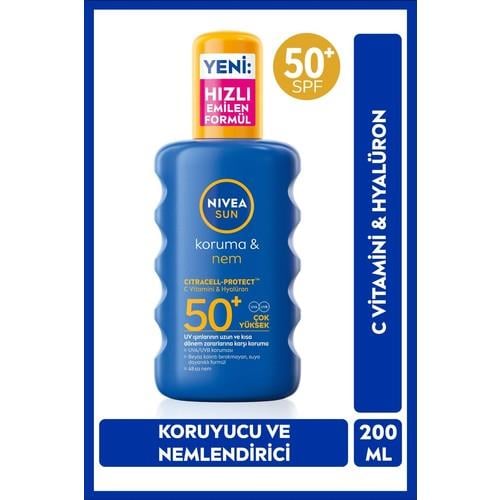 Nivea Sun SPF 50+ Güneş Koruyucu Krem - Hassas Ciltler İçin Suya Dayanıklı ve Nemlendirici Özellikte, 200 ml
