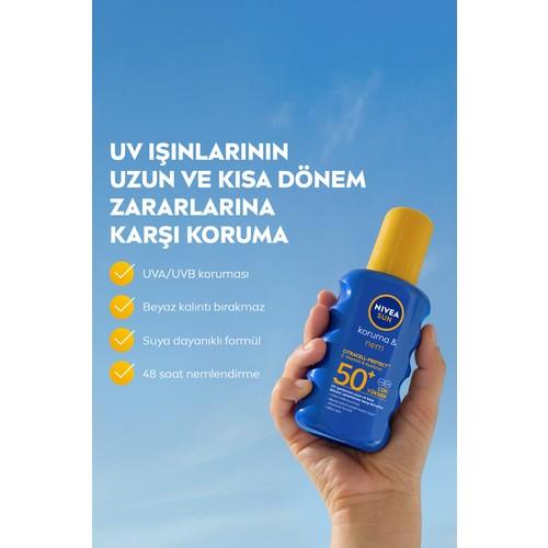 Nivea Sun SPF 50+ Güneş Koruyucu Krem - Hassas Ciltler İçin Suya Dayanıklı ve Nemlendirici Özellikte, 200 ml