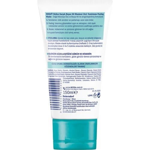 Nivea Yüz Maskesi - Tüm Cilt Tipleri İçin Sivilce Önleyici, Doğal Manolya Özlü Derin Temizlik ve Arındırma, 150 ml