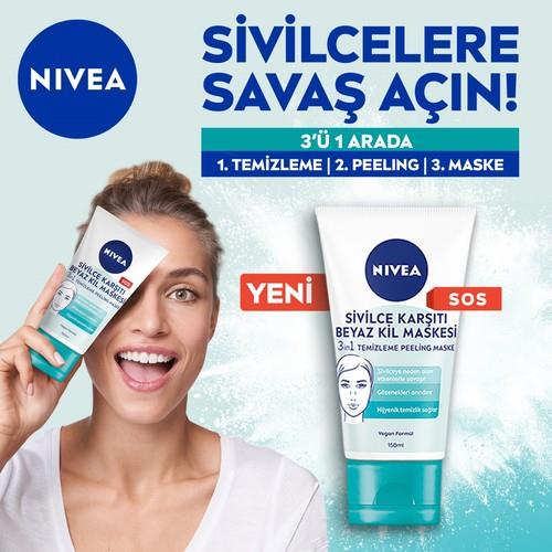 Nivea Yüz Maskesi - Tüm Cilt Tipleri İçin Sivilce Önleyici, Doğal Manolya Özlü Derin Temizlik ve Arındırma, 150 ml