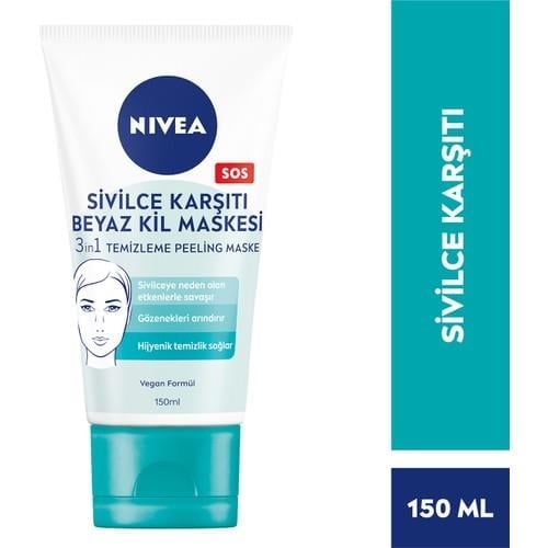 Nivea Yüz Maskesi - Tüm Cilt Tipleri İçin Sivilce Önleyici, Doğal Manolya Özlü Derin Temizlik ve Arındırma, 150 ml