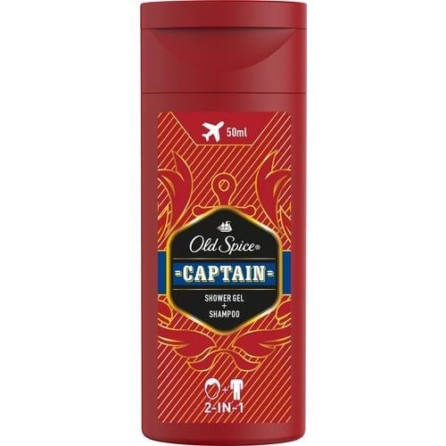Old Spice Captain Duş Jeli & Şampuan 50 ml Ferahlatıcı Koku ile Gün Boyu Temizlik