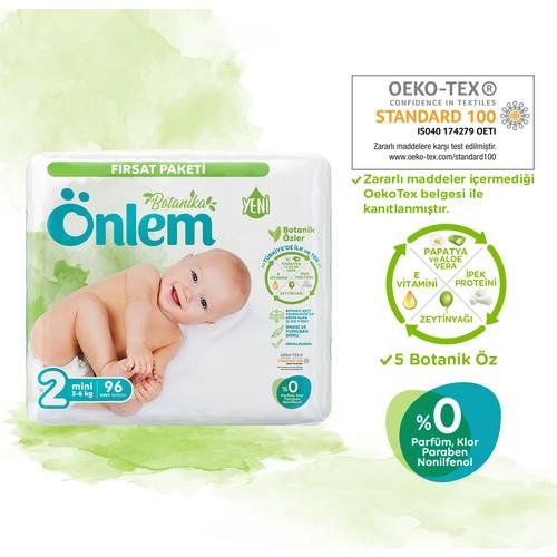 Önlem Botanika Bebek Bezi 2 Beden Mini 96 Adet (3 - 6 Kg)