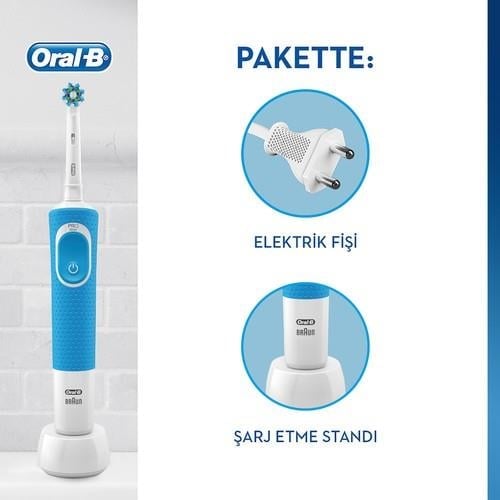 Oral-B Vitality 100 Cross Action Mavi Şarjlı Diş Fırçası