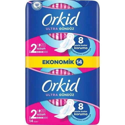 Orkid Ultra Extra Uzun 14 Adet Ekonomik Paket Hijyenik Ped