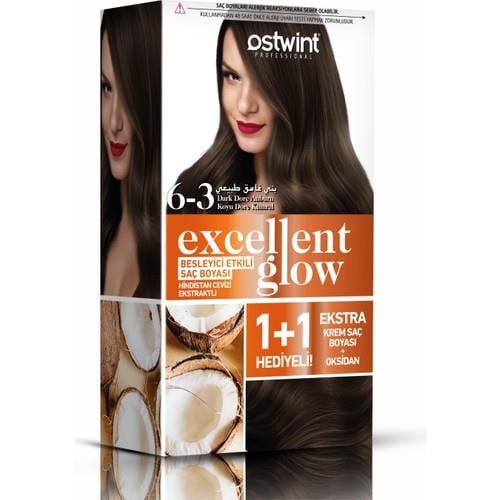 Ostwint Excellent Glow 1+1 Li Saç Boyası Seti No.6.3 Koyu Kumral Dore